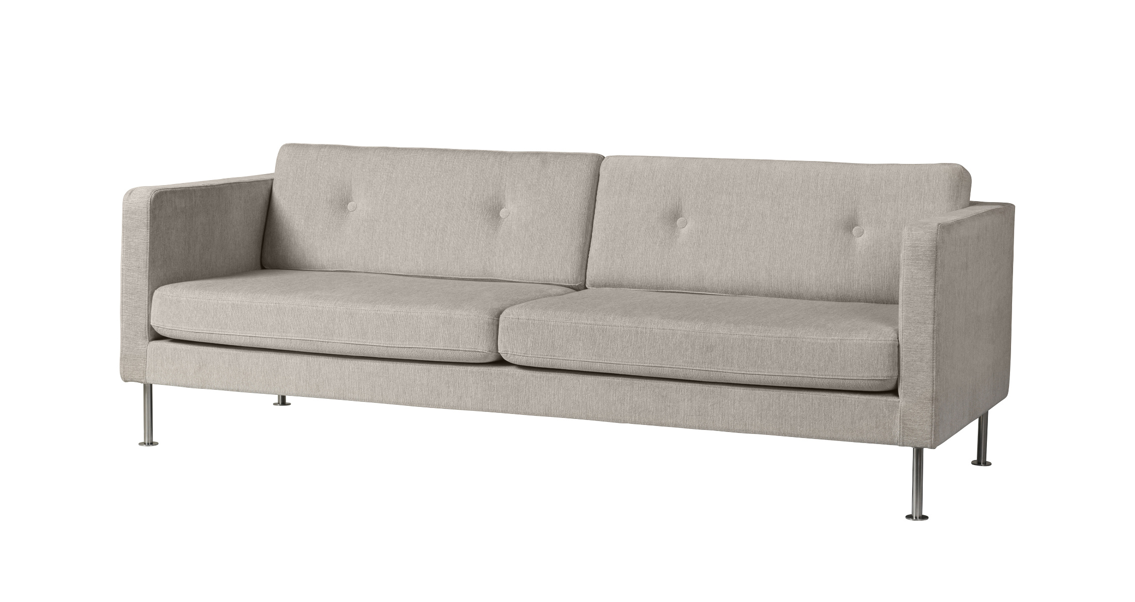 L42 Firhøj Sofa 3-Sitzer, chrom / hellbraun