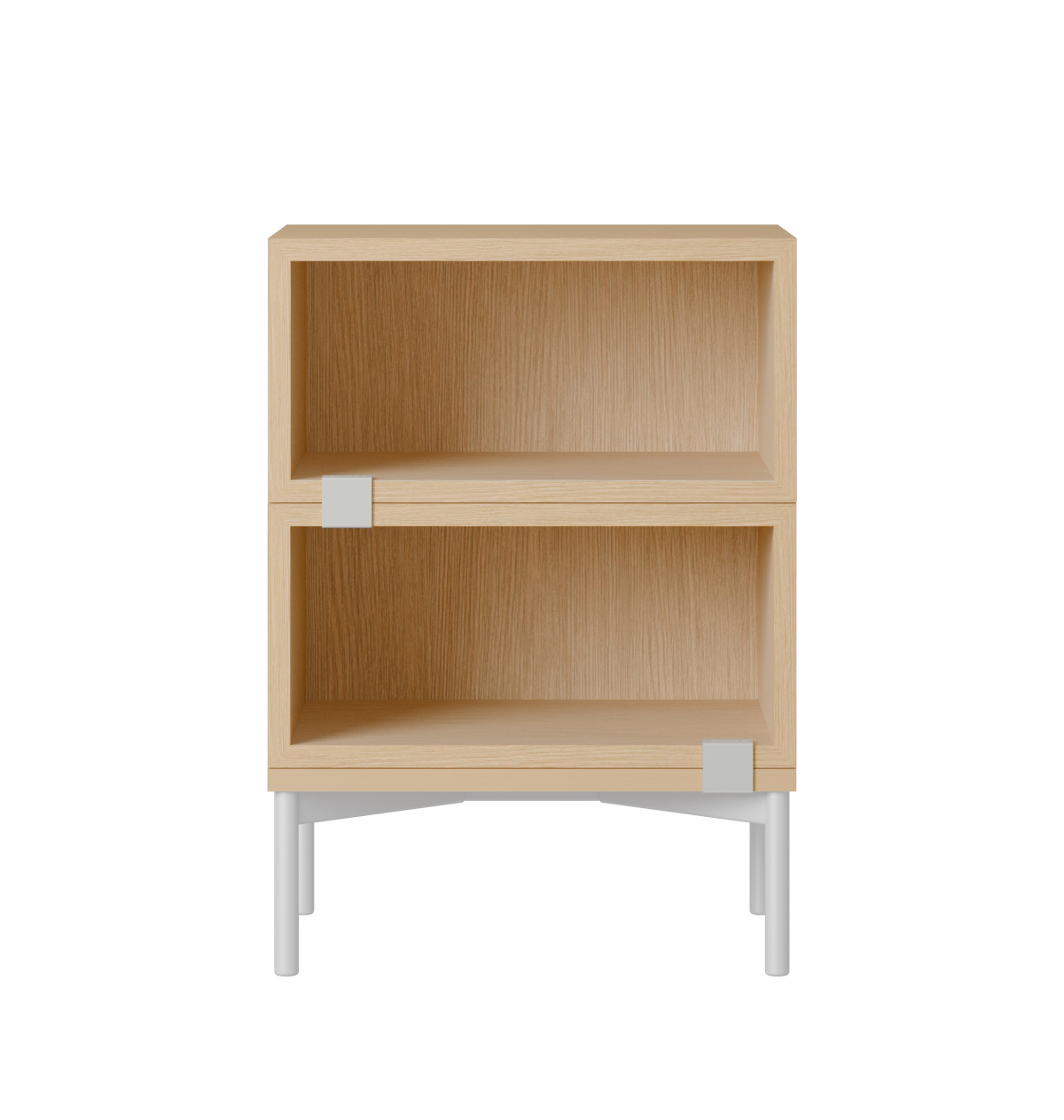 Stacked Storage Bedside Table - Configuration 1, grau