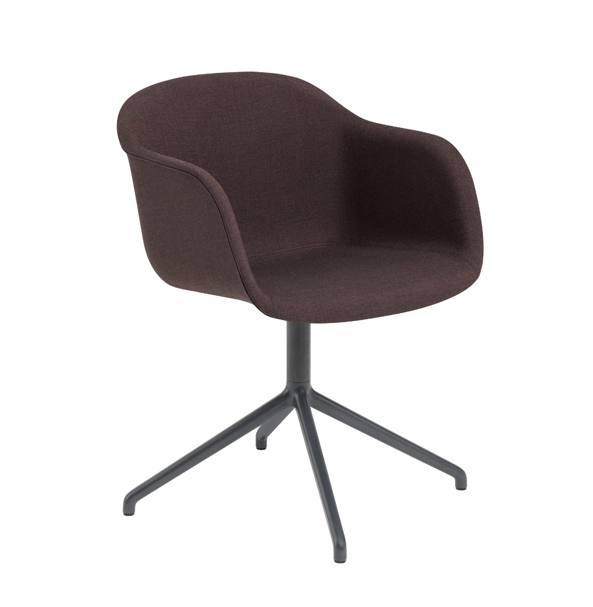 Fiber Armchair, swivel base, refine leder beige / schwarz