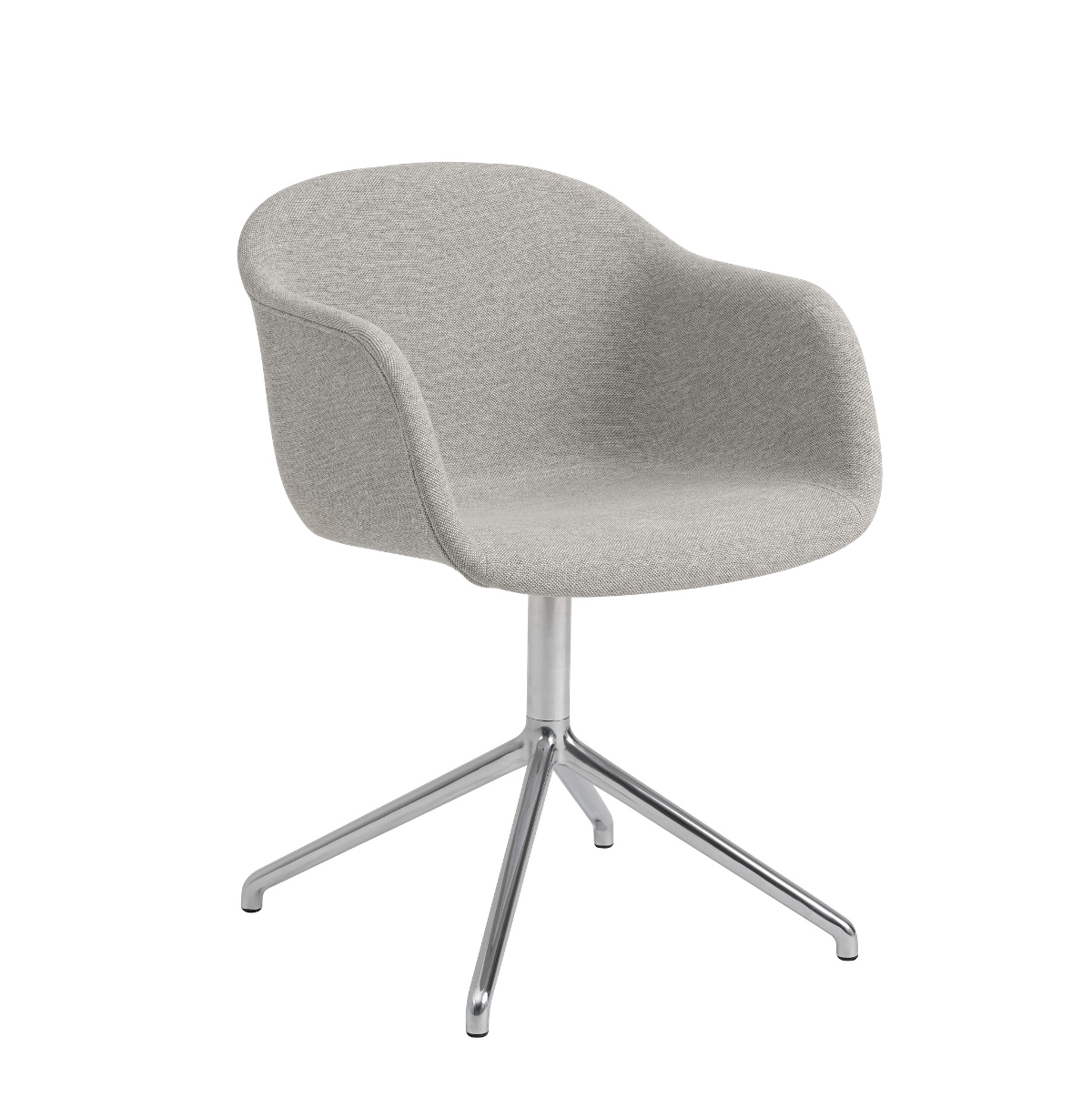 Fiber Armchair, swivel base, schwarz / schwarz