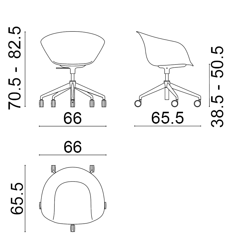 Duna 02 Drehstuhl, aluminium / anthrazit #4209