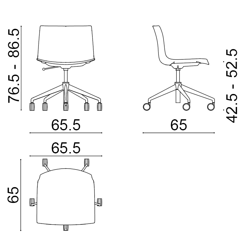 Catifa 53 Drehstuhl, einfarbig, aluminium / sandfarben #0213