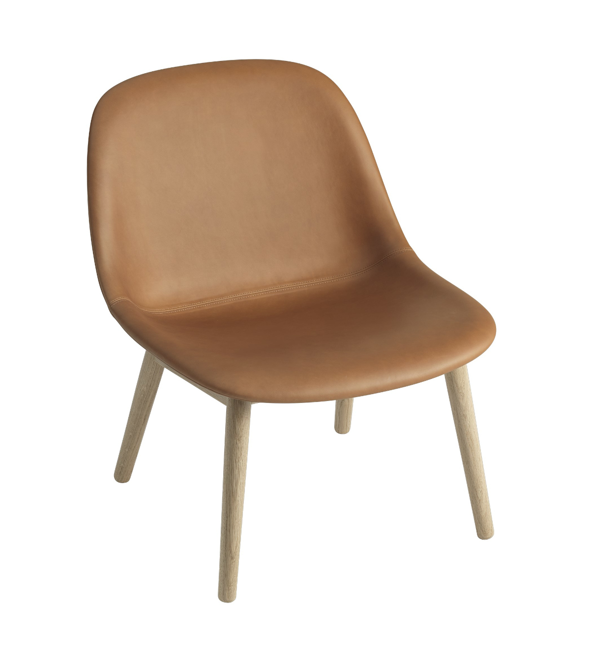 Fiber Lounge Chair, wood base, weiß