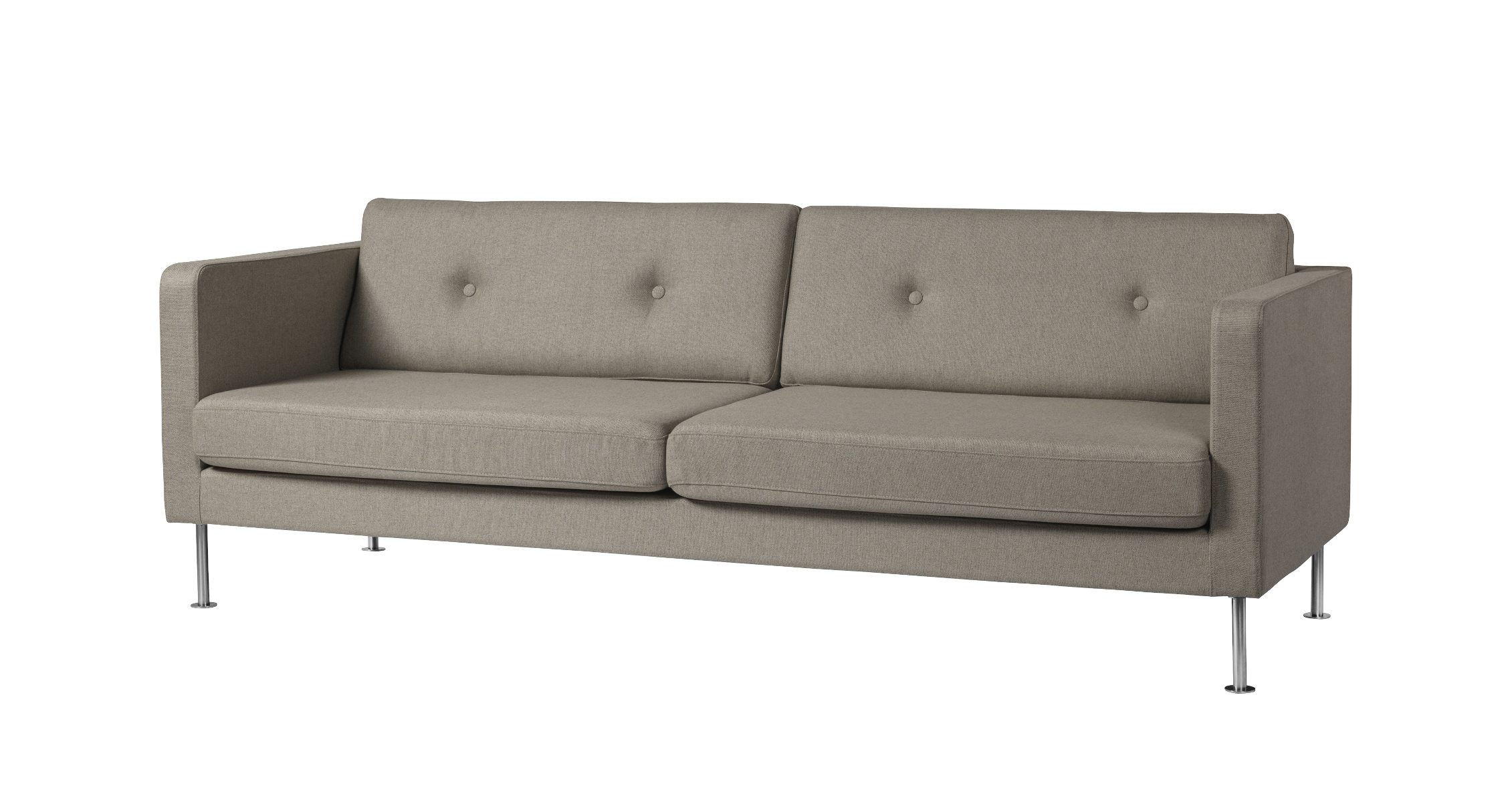 L42 Firhøj Sofa 3-Sitzer, chrom / beige