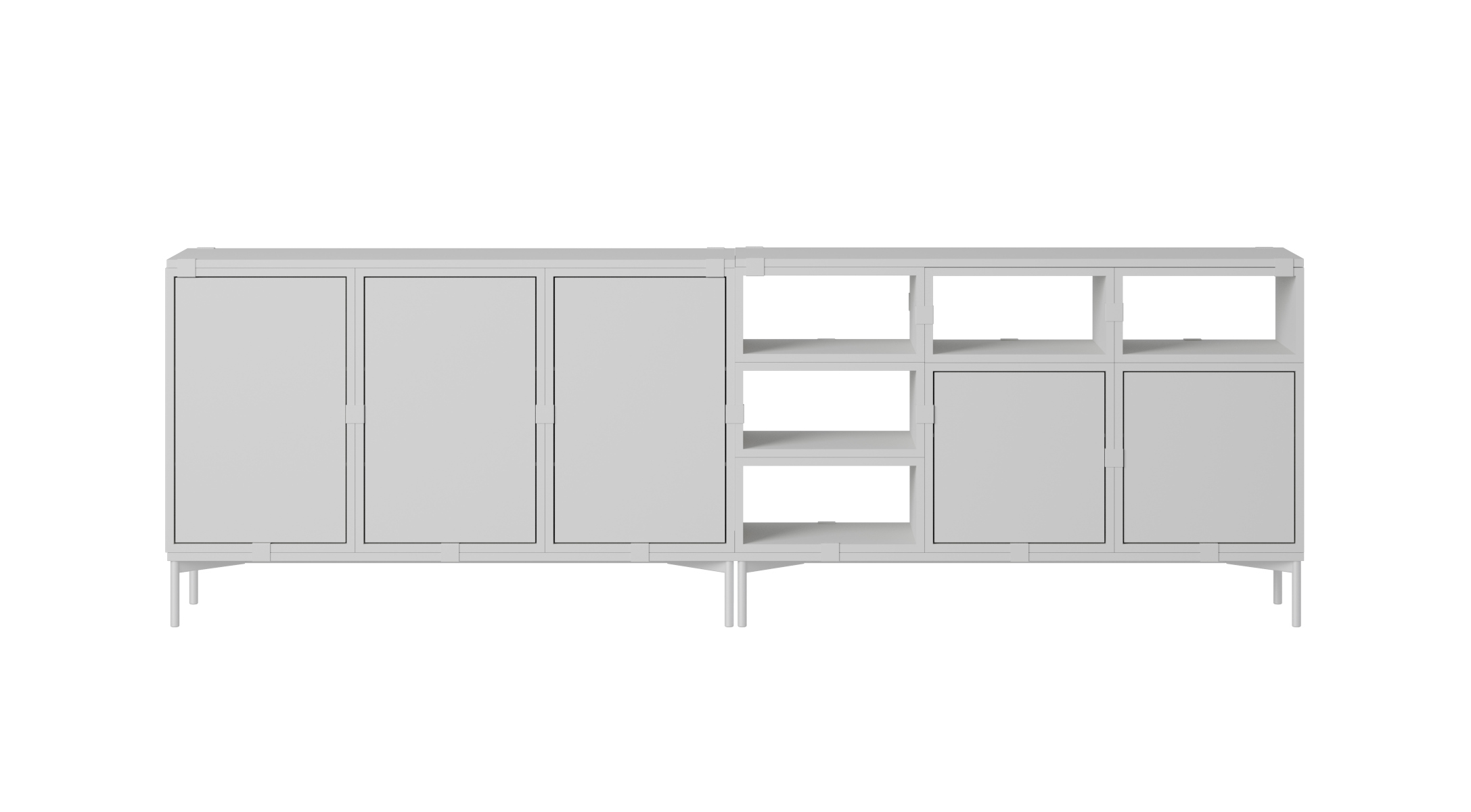 Stacked Storage Sideboard - Configuration 2, grau