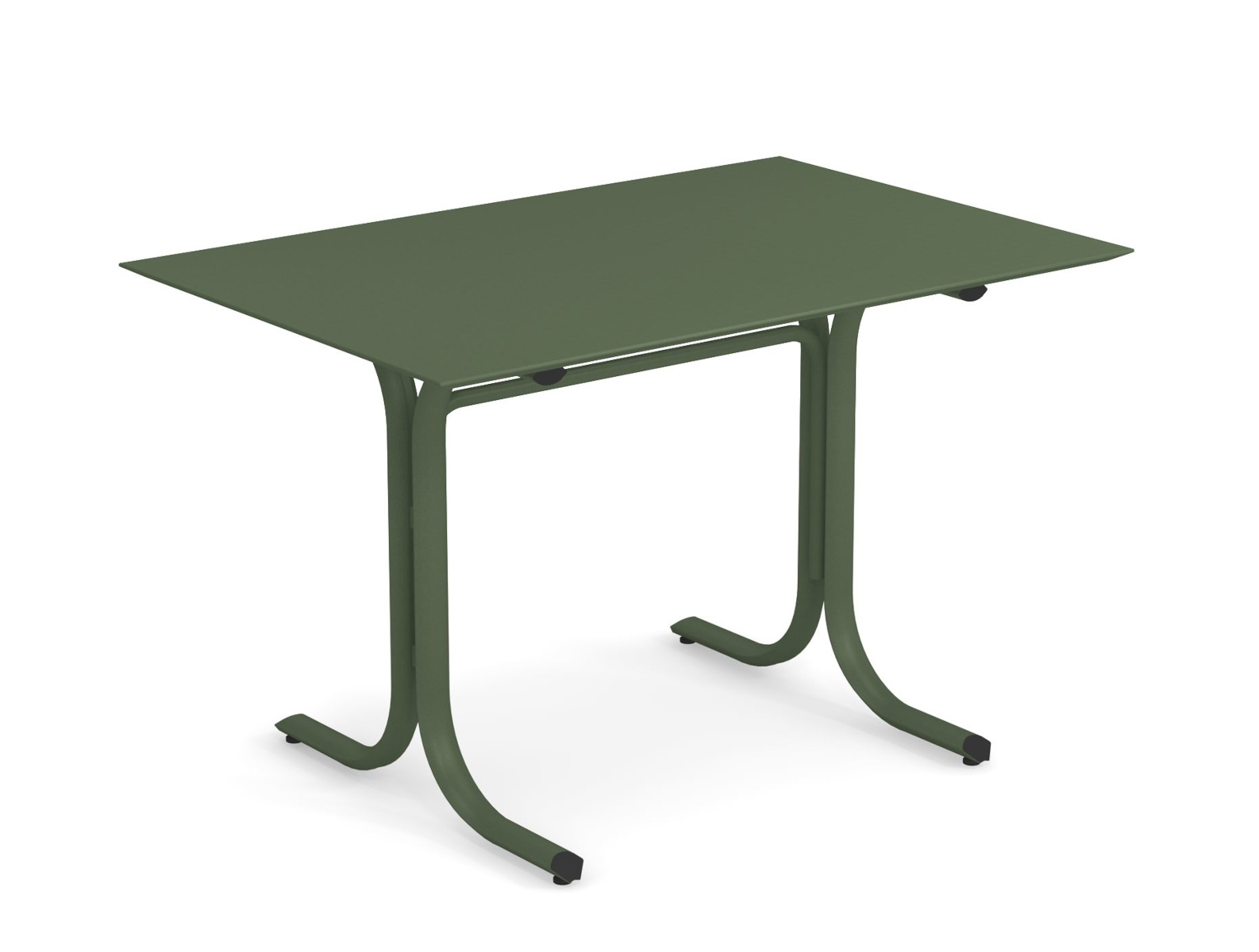 Table System mit flacher Tischkante, 120 x 80 cm, indischbraun