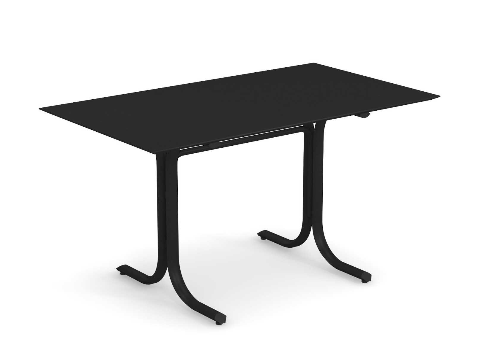 Table System mit flacher Tischkante, 140 x 80 cm, antikeisen