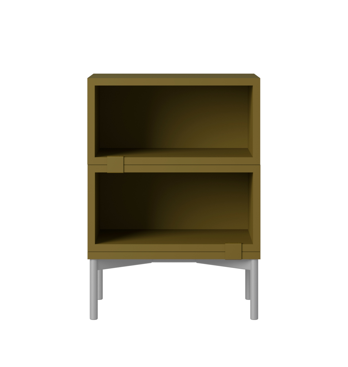 Stacked Storage Bedside Table - Configuration 1, brown green