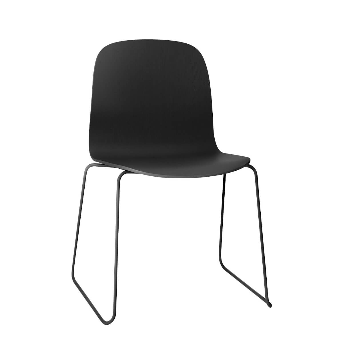 Visu Chair, sled base, steelcut 190 / schwarz