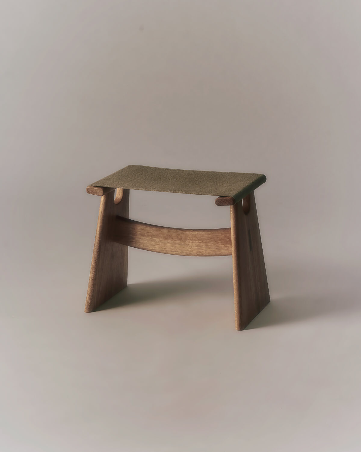 Seto Stool, eiche schwarz lackiert / canvas schwarz