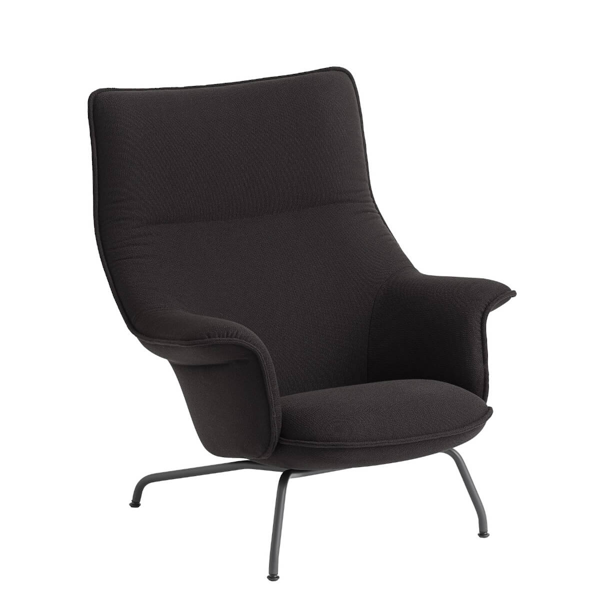 Doze Lounge Chair high back, tube base, sabi 921 / schwarz