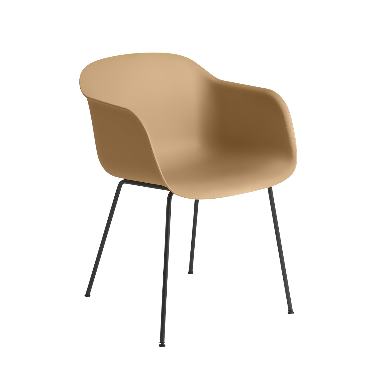 Fiber Armchair, tube base, schwarz / schwarz